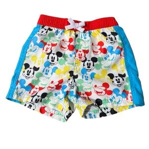 Disney Baby Mickey Mouse Boys Swim Trunks Swimsuit Multicolor Size 12-18 Months